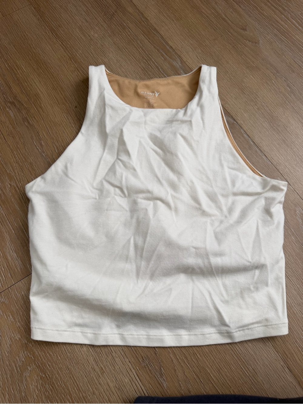 Old Navy Reversible Crop Tank in White and Tan